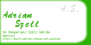 adrian szell business card