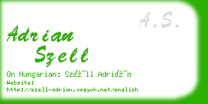 adrian szell business card